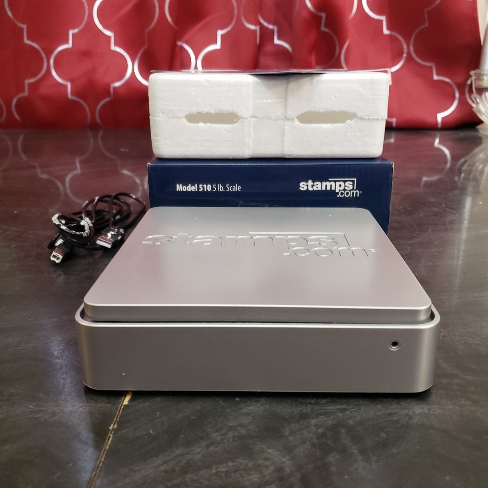 Stamp.com Postage Scale Model 510 Silver w/ Box 5 lb. USB Postal Scale