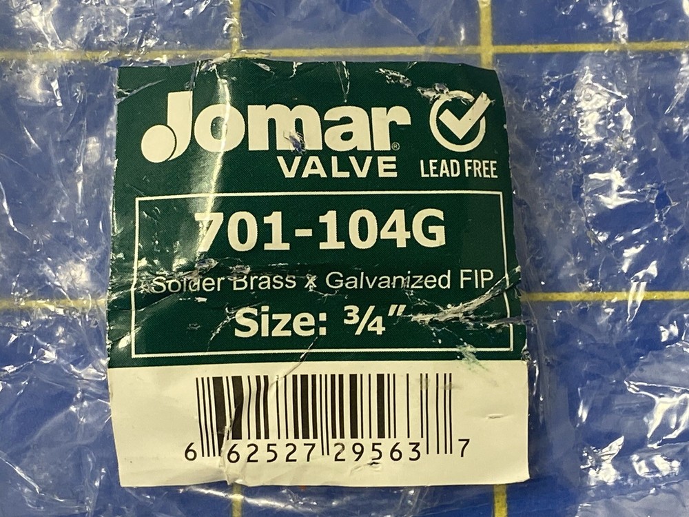 Jomar Valve 701-104G Dielectric Union, 3/4 in, Solder x FNPT, Steel