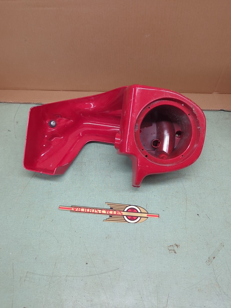 Harley Touring Left Leg Shield With Speaker Mount. Red
