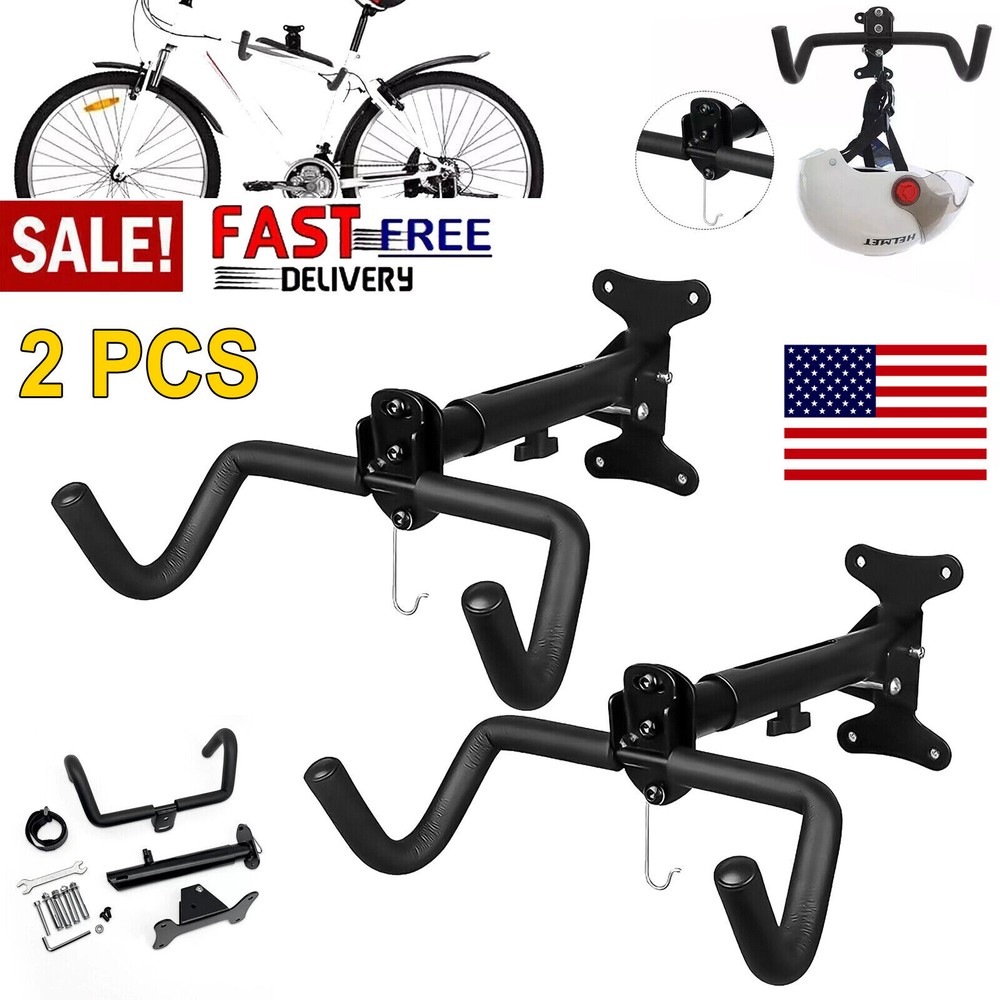 Bicycle Storage Wall Mount Rack Hanger Cycling Steel Garage Space Saving Holder