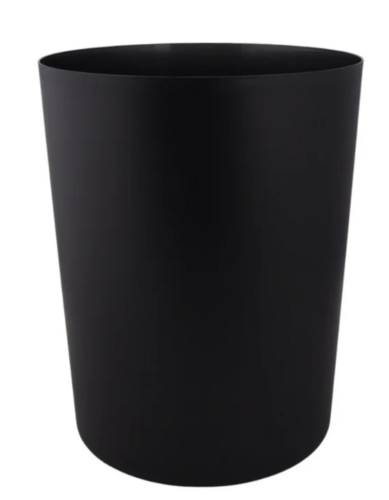 Mainstays 5 Gallon Trash Can, Plastic Office Trash Can, Black Matte