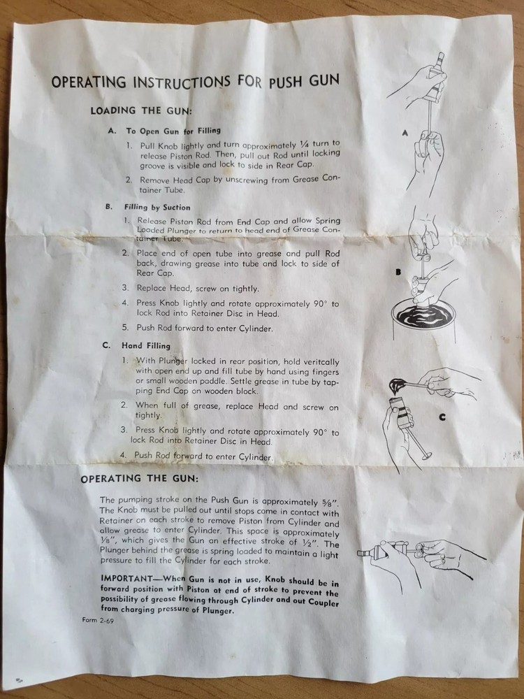 Push Type Mini Grease Gun, Superior Model 37707