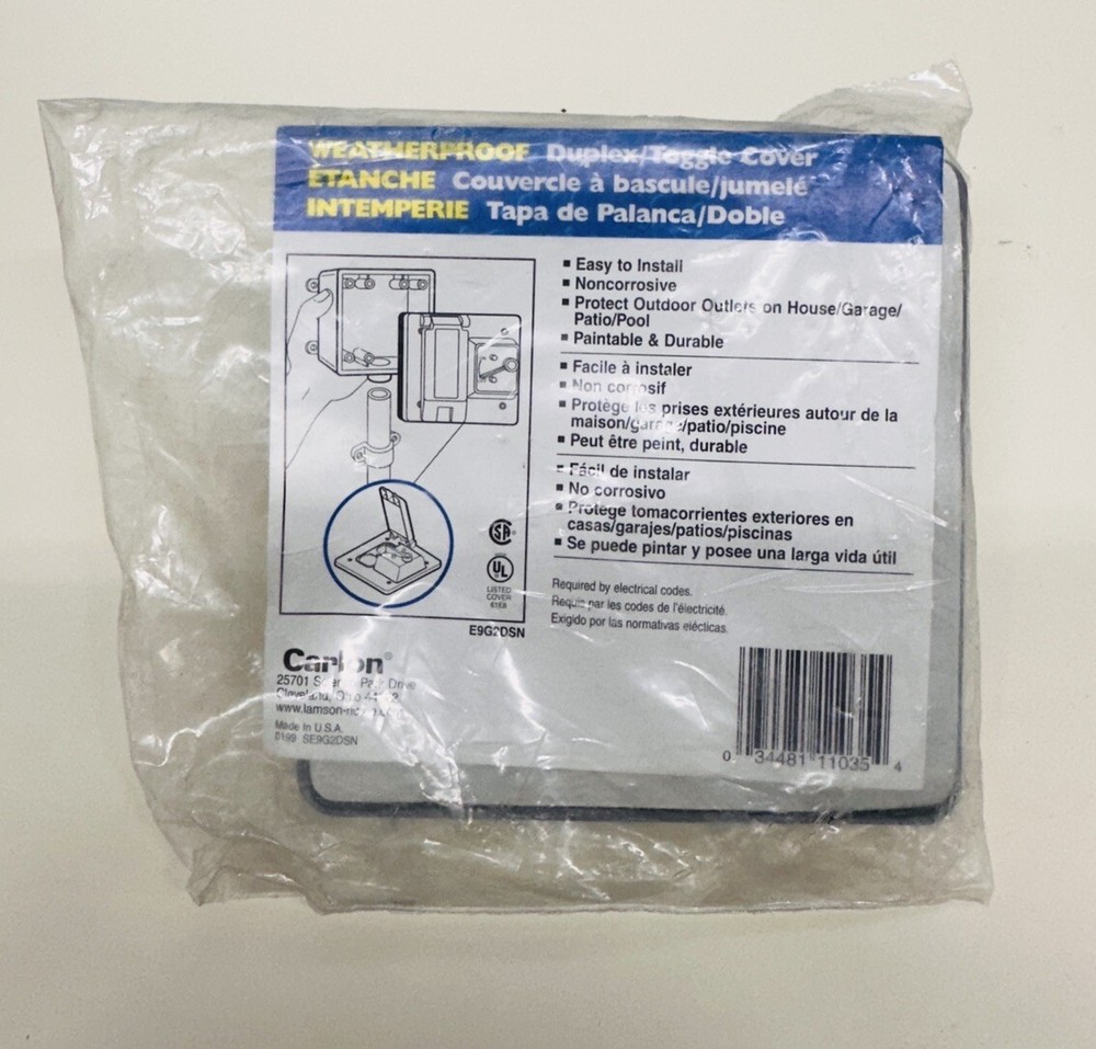 Carlon Weatherproof DUPLEX Toggle Switch Cover E9G2DSN