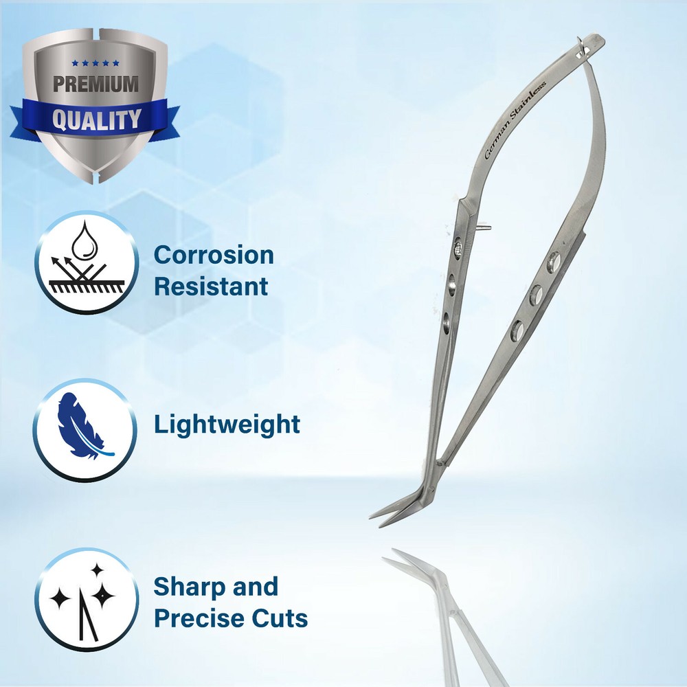 Castroviejo Angled Stitch Scissors Sharp/Sharp 5.5" MicroSurgery Premium Quality