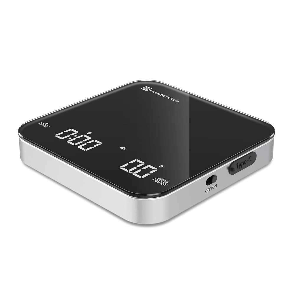 Maestri House Mini Coffee Scale with Timer, USB-C Rechargeable Espresso Scale, 2