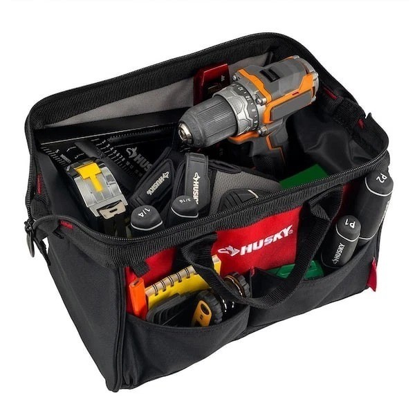 New Husky 3-Piece Tool Bag Combo with Multiple Pockets and Durable Fabric