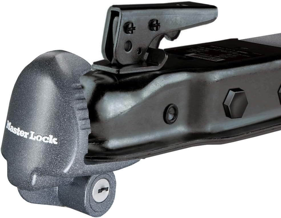 Master Lock Black Universal Size Trailer Hitch Lock, Trailer Coupler Lock