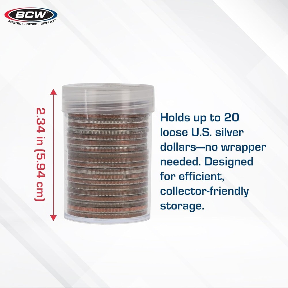 10-Pack Durable Coin Tubes for Silver Dollars - Airtight & Secure Storage