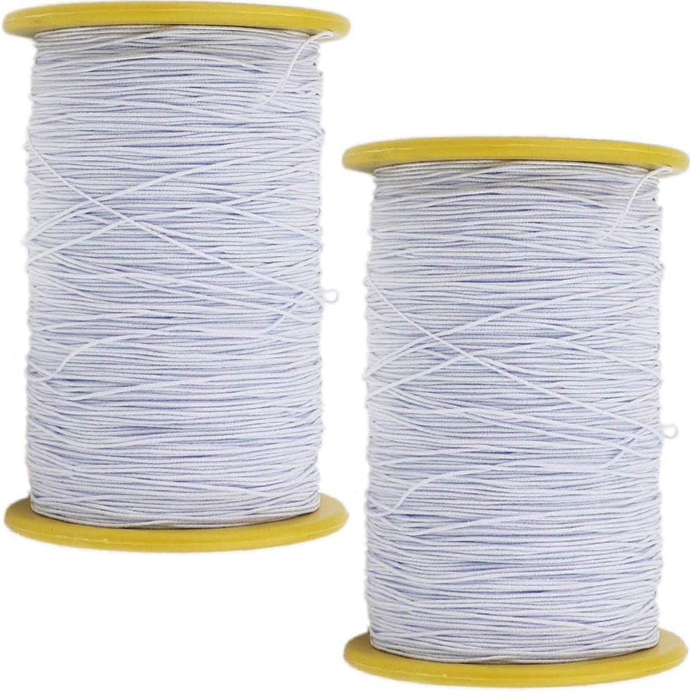2PCS 0.5Mm Thickness 547 Yard Elastic Thread White