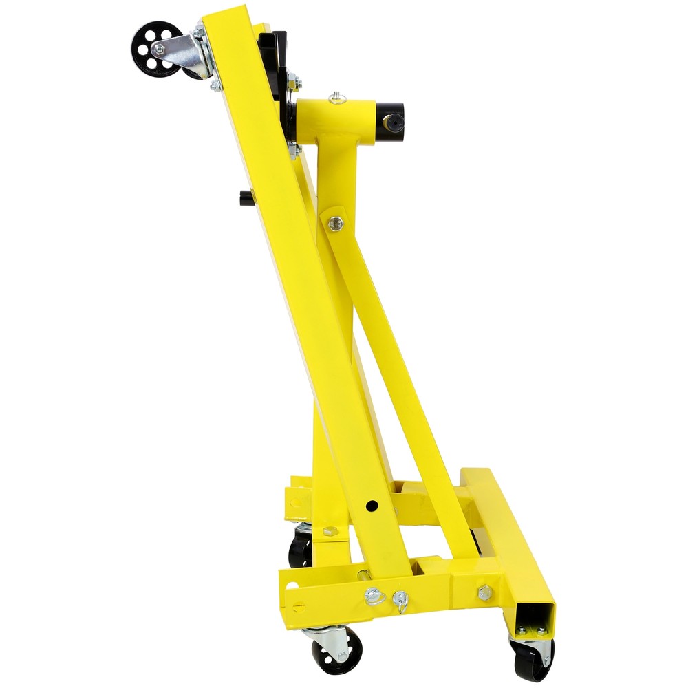 Folding Engine Stand 2000LB Capacity Motor Hoist 360° Adjust Mounting Head Dolly
