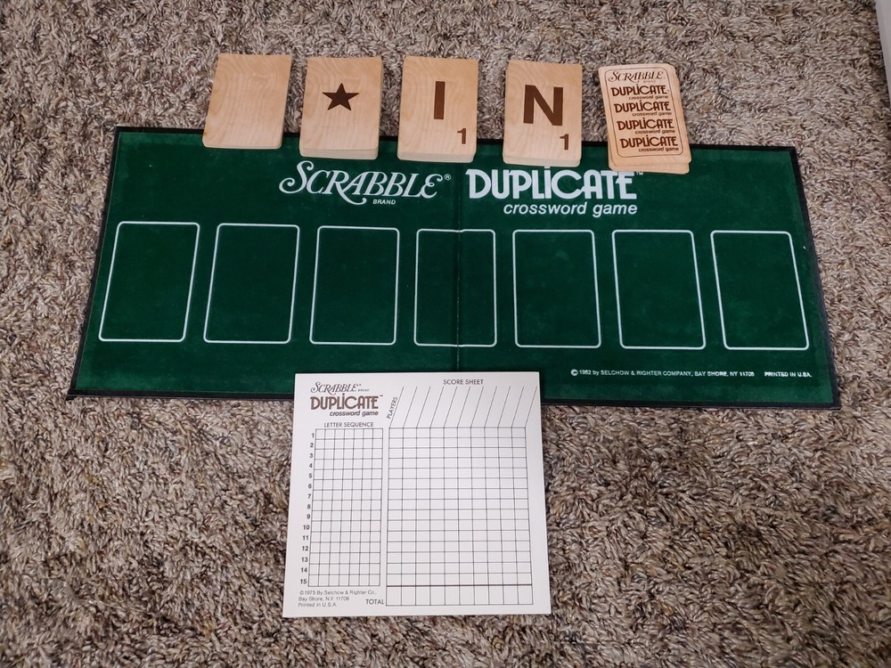 Board Game - Scrabble Duplicate - 1982 - Selchow & Righter - Vintage & Complete