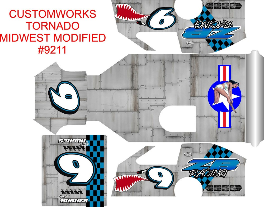 CUSTOMWORKS TORNADO MIDWEST MOD CAR 9211 WARPLANE THEME WRAP KIT