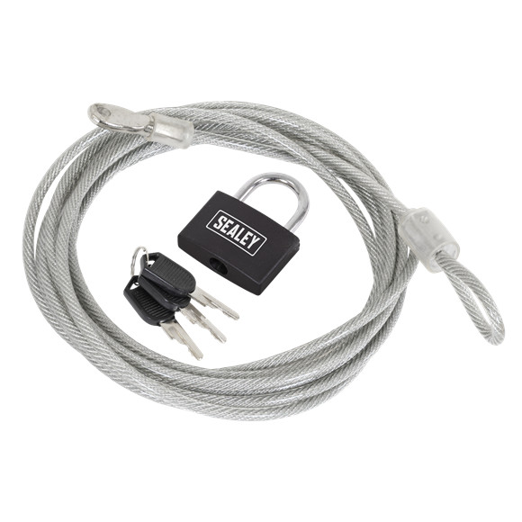 Sealey SHGCL3 Motorcycle Cable Lock 3m