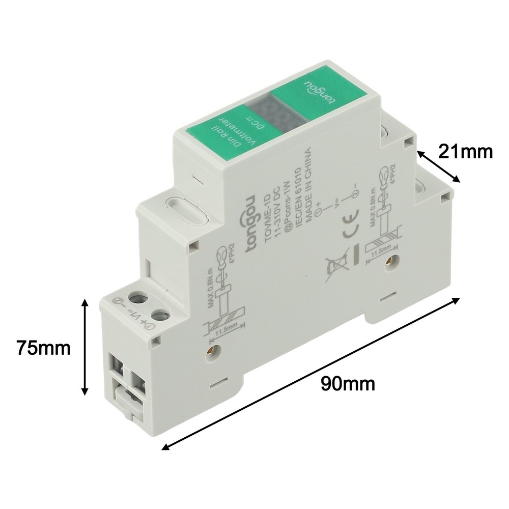 Efficient Voltage Meter for Din Rails LED Display Range from 11 310 Volts