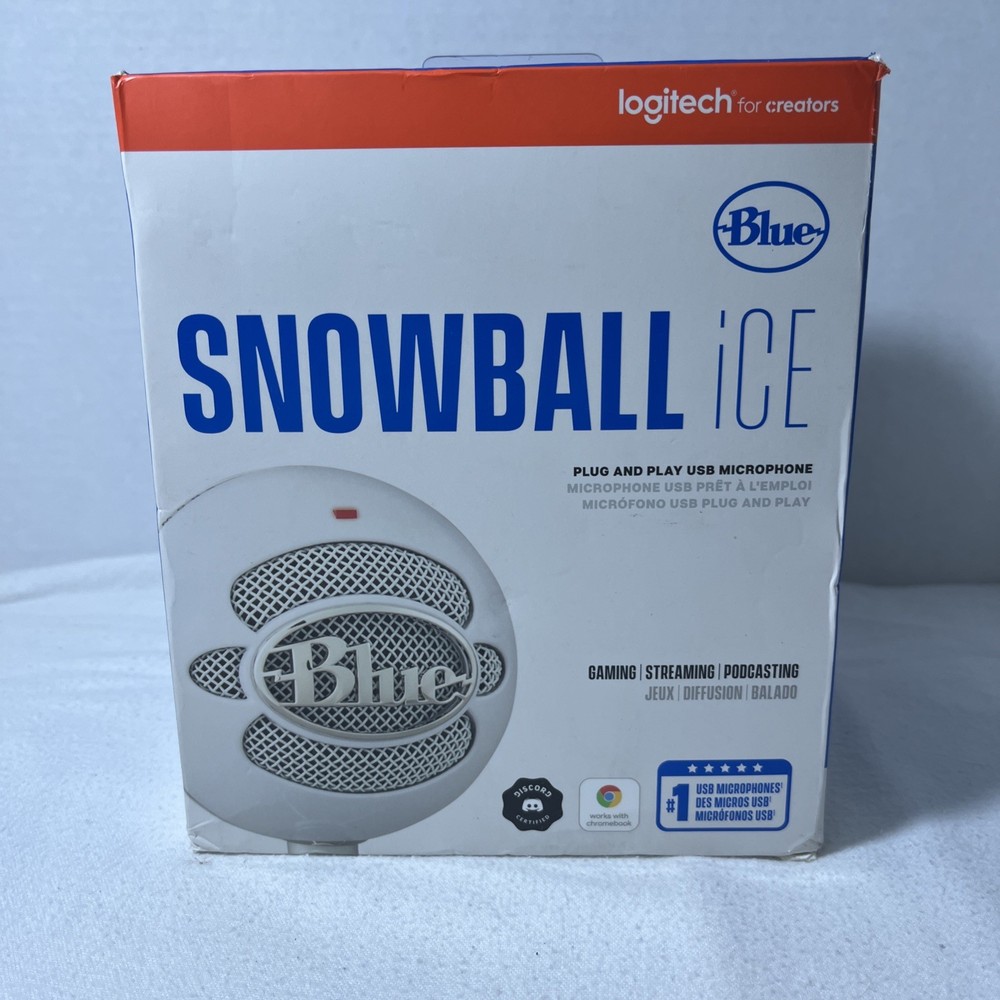 Logitech Creators Blue Snowball ice White USB Microphone NEW OPEN BOX