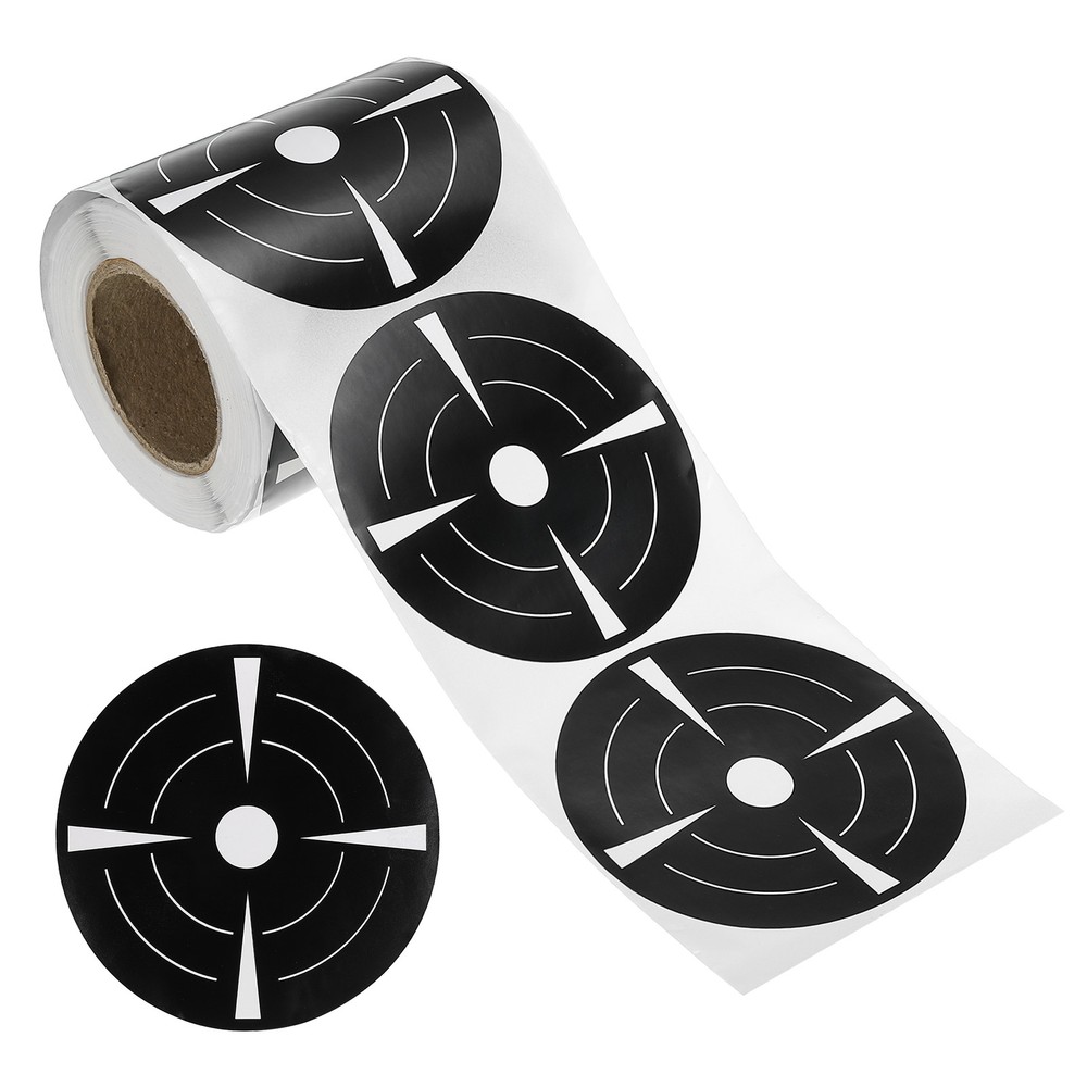 1 Roll Fluorescent Round Splatter Target Stickers 3", Black