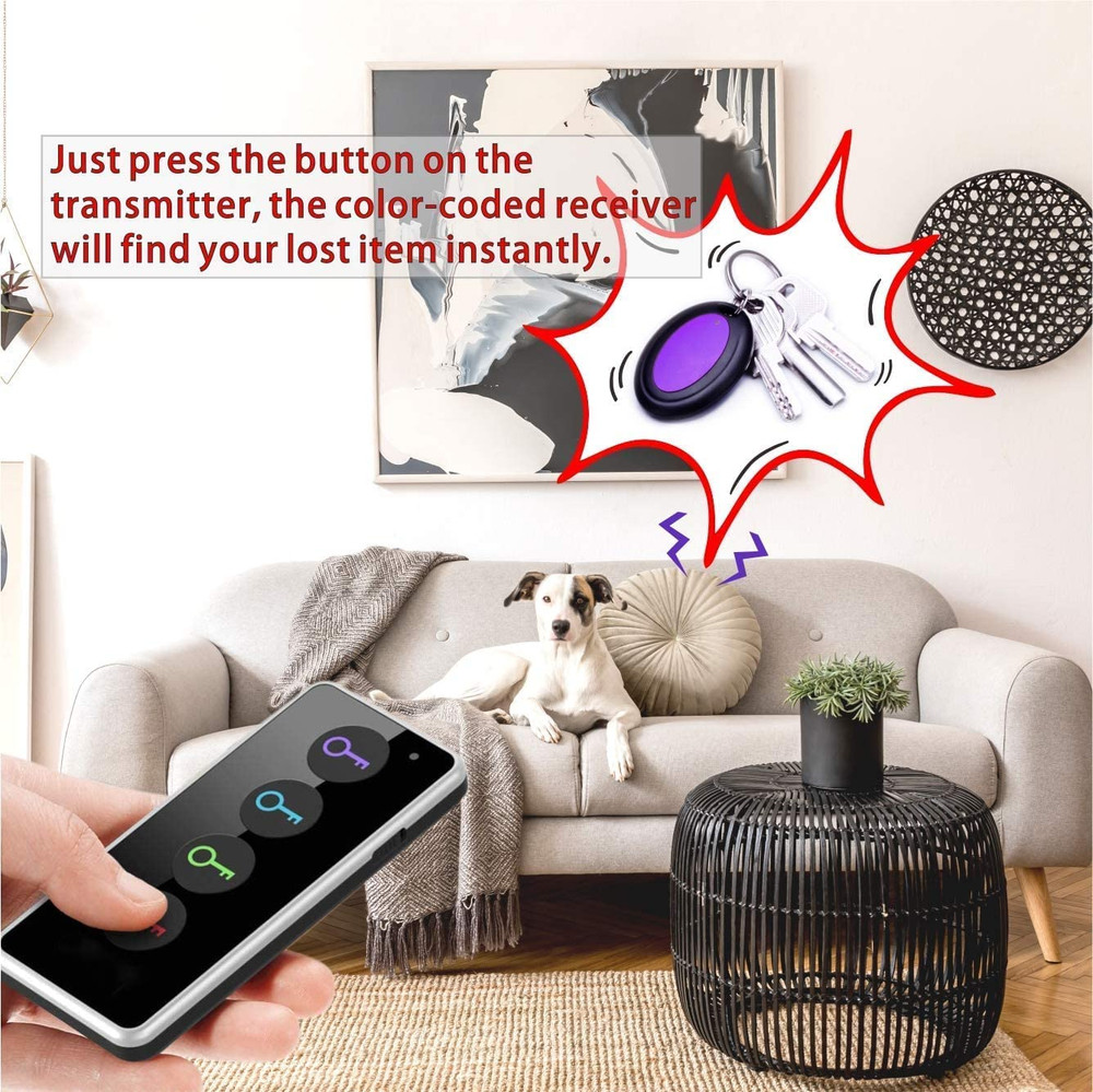 Key Finder, 80dB+ RF Item Locator Tags with 131ft. Working Range, Wireless Remot