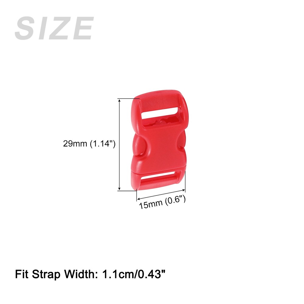 Side Quick Release Buckle (11cm/4.3") 10Pcs, Plastic Adjustable Buckles