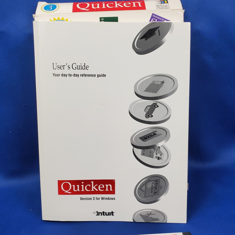 Quicken IBM Windows Computer Finance Software 1993 Version 3 with Floppy Disks
