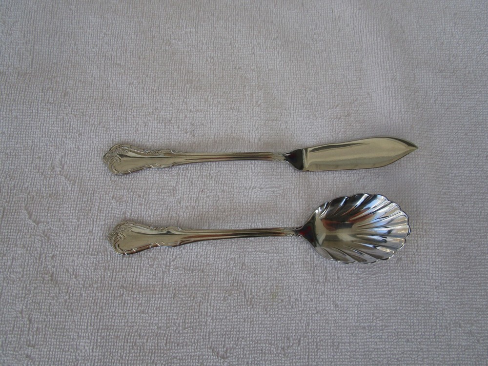 QUALITY~[Reed & Barton]~ Stainless Steel Sugar Shell Spoon+Jam Speader ~NEW!!!!