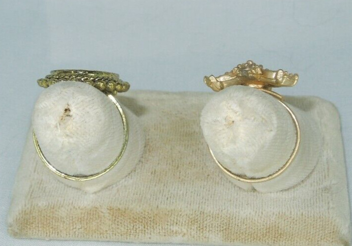 2 Ring Blanks Settings Cabochon Adjustable Antique gold Plated Brass 86O