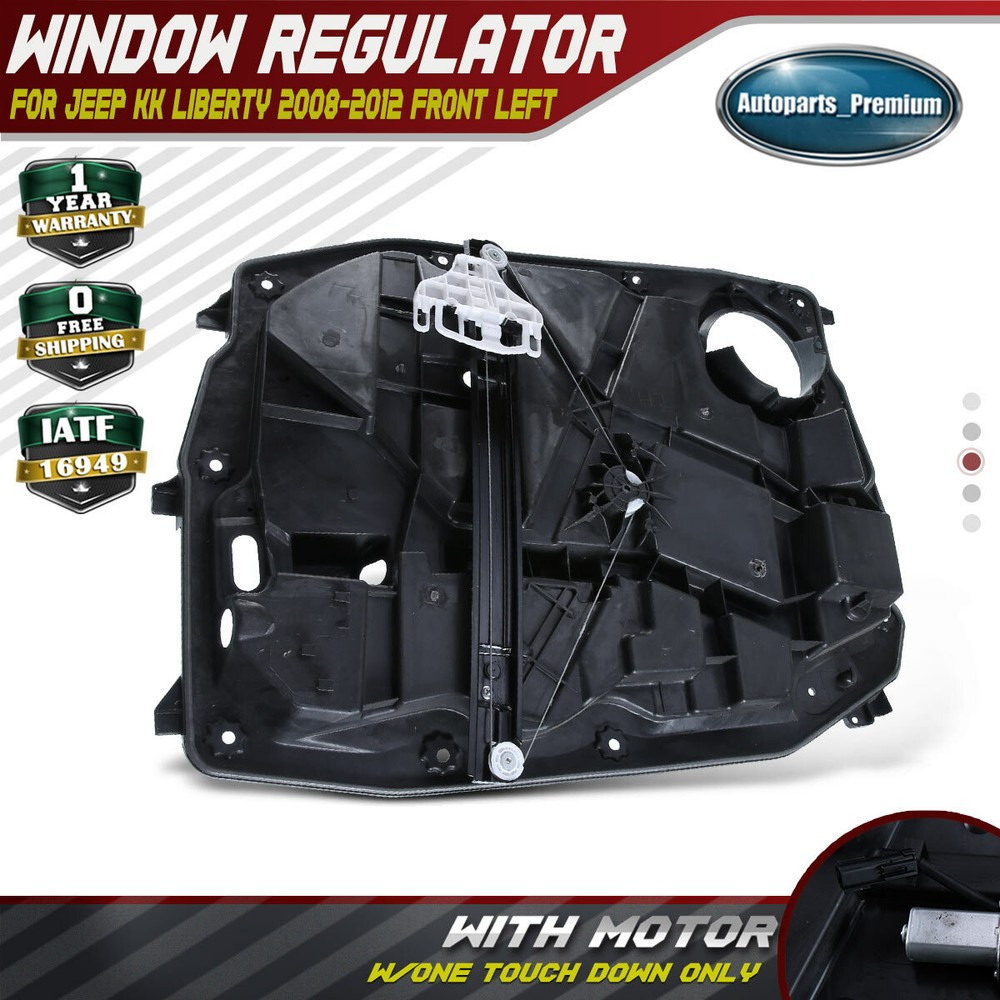 Power Window Regulator w/Panel w/Motor for Jeep Liberty 08-12 Front Left Driver