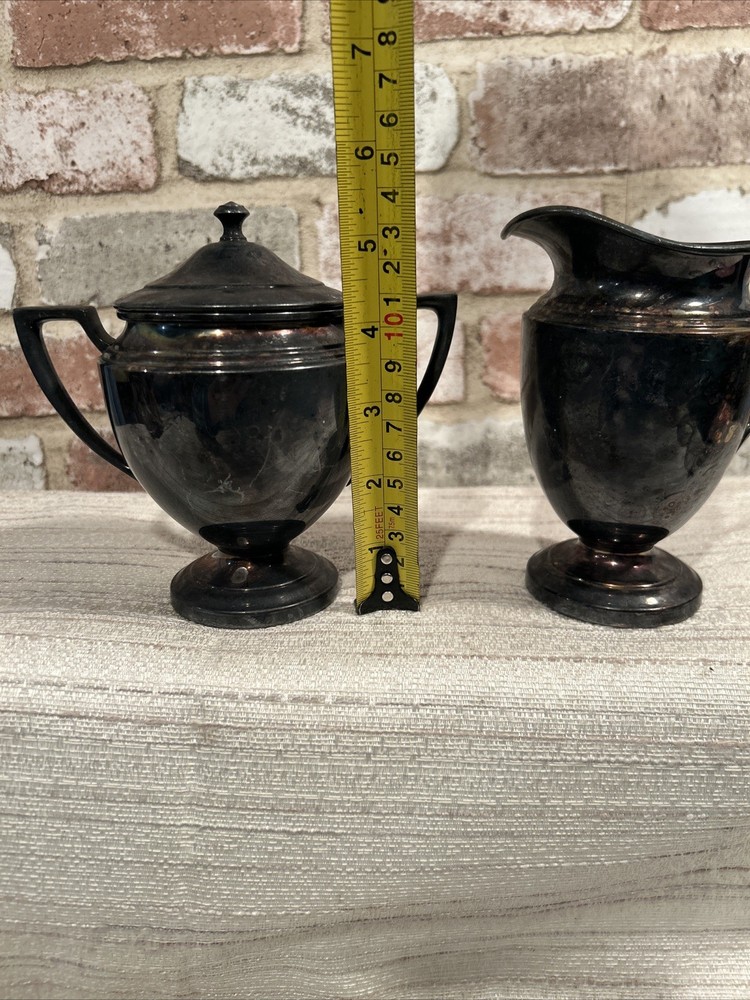 Vintage Silver Plated Sugar & Creamer Set~Marked ? 3600