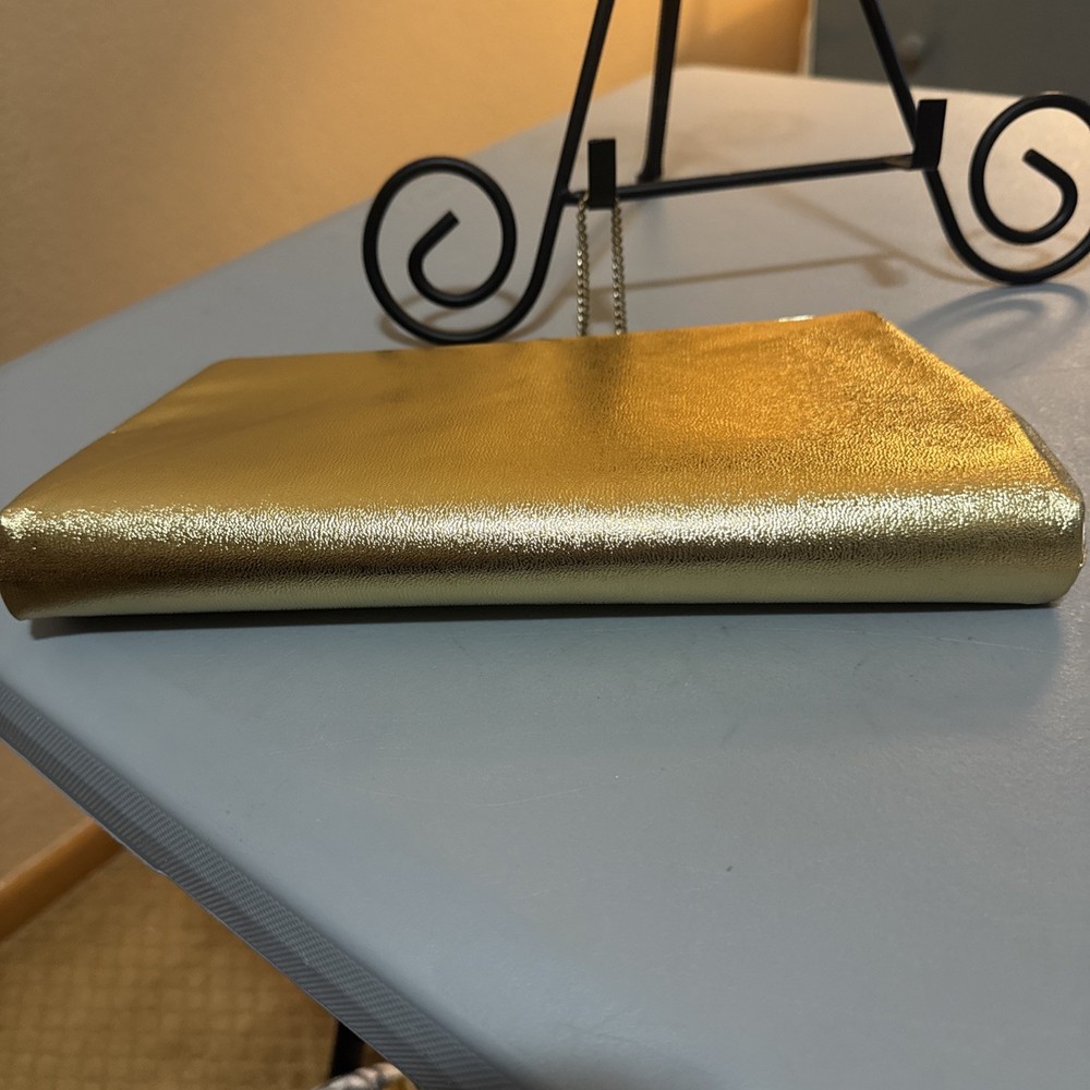 1950s Gold Clutch w/ Gold Chain Strap.