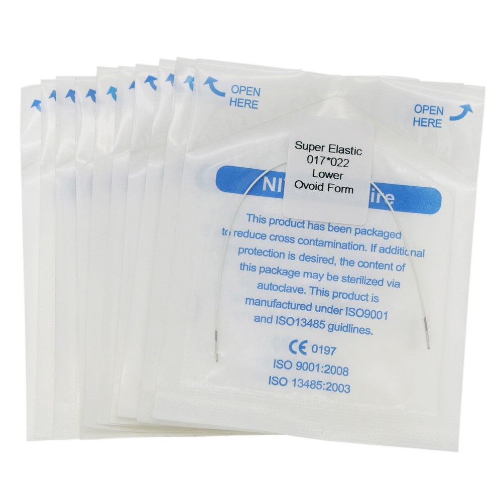 10Pack Dental Orthodontic Niti Arch Wire Rectangular/Round Coated Ovoid White