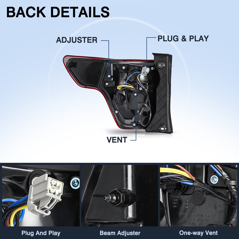 Fit For 2016-2019 Ford Explorer Right Passenger Tail Light Brake Lamp Assembly