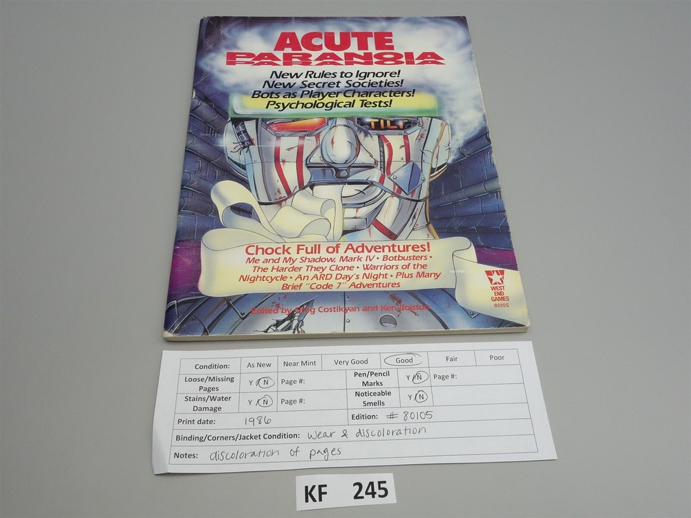 Acute Paranoia: Core Rulebook (West End Games)