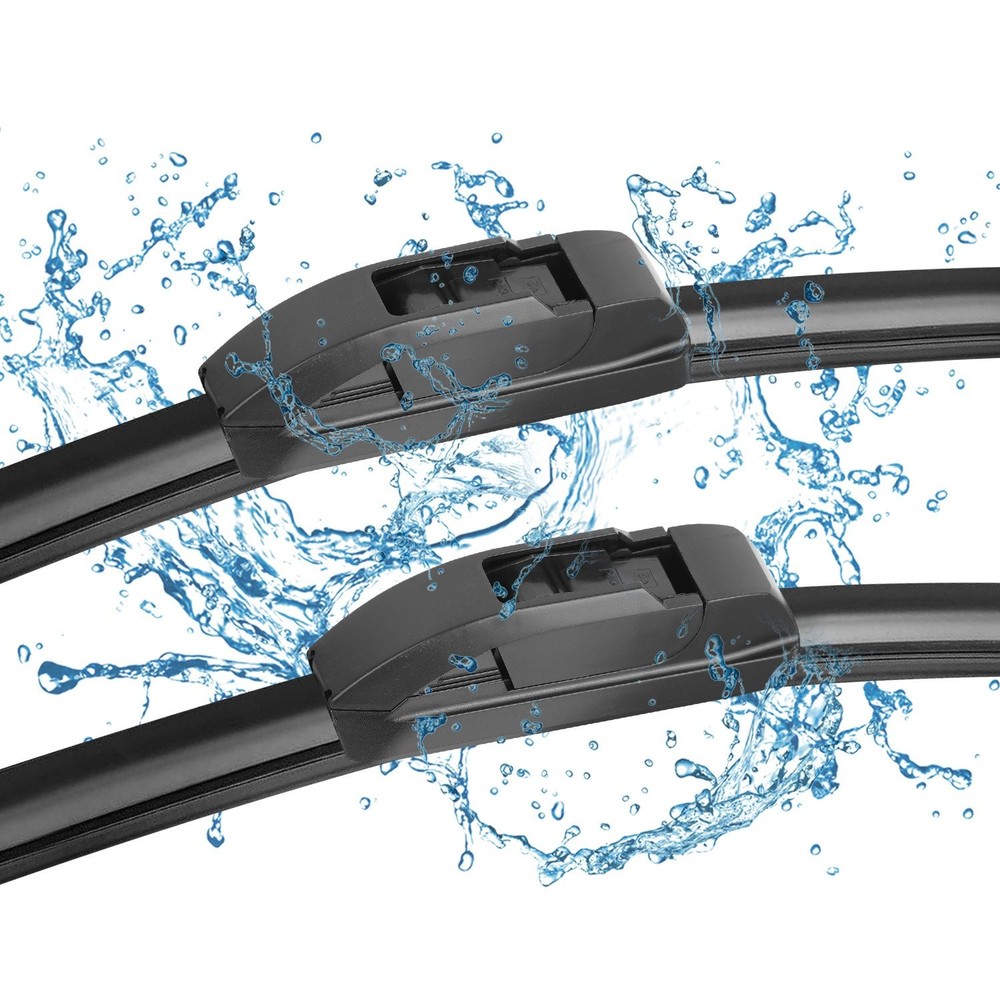 Pair OEM Quality Windshield Wiper Blades U/J-Hook 26"& 20" Bracketless Frameless