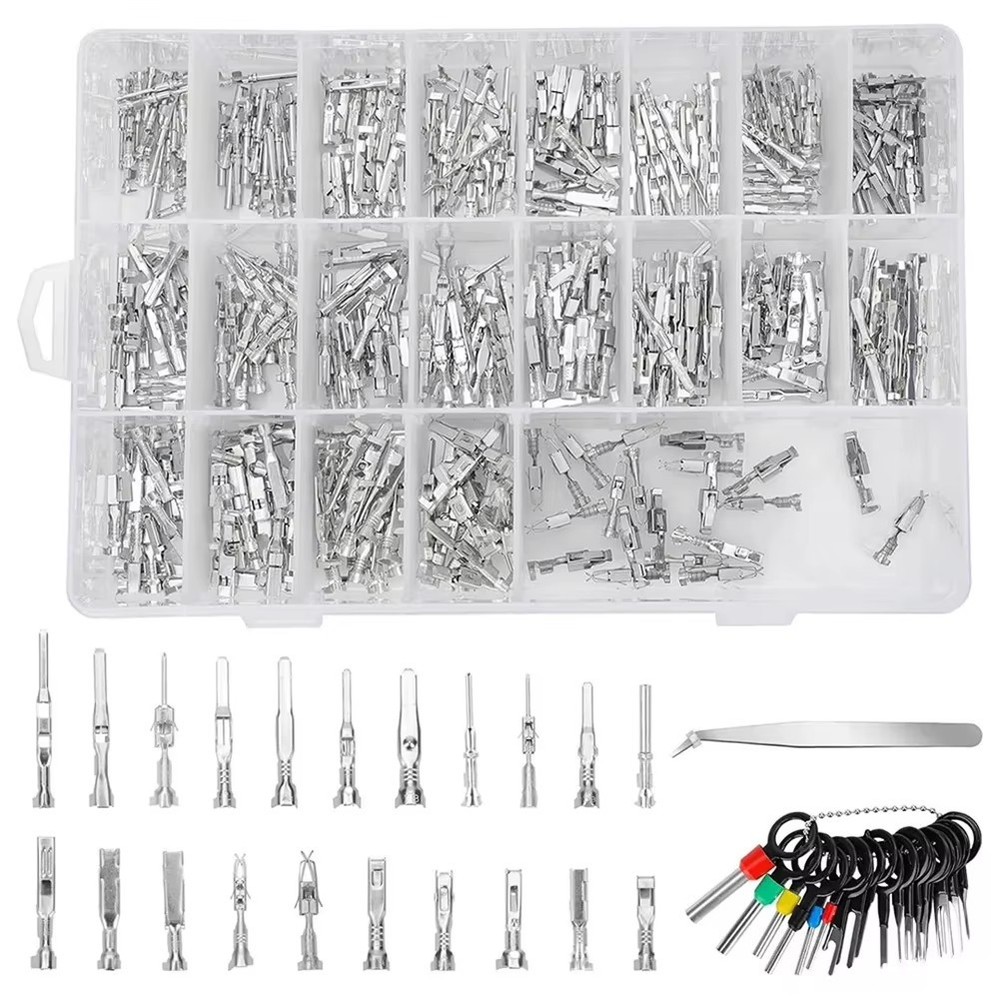 420PCS Connector Pins 21 Types Electrical Wire Terminal Kit 18PCS Extractor Tool