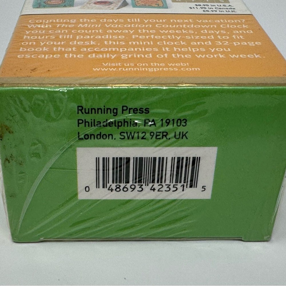 NIB Mini Vacation Countdown Clock, Running Press, gift, Mega Mini Kit, travel