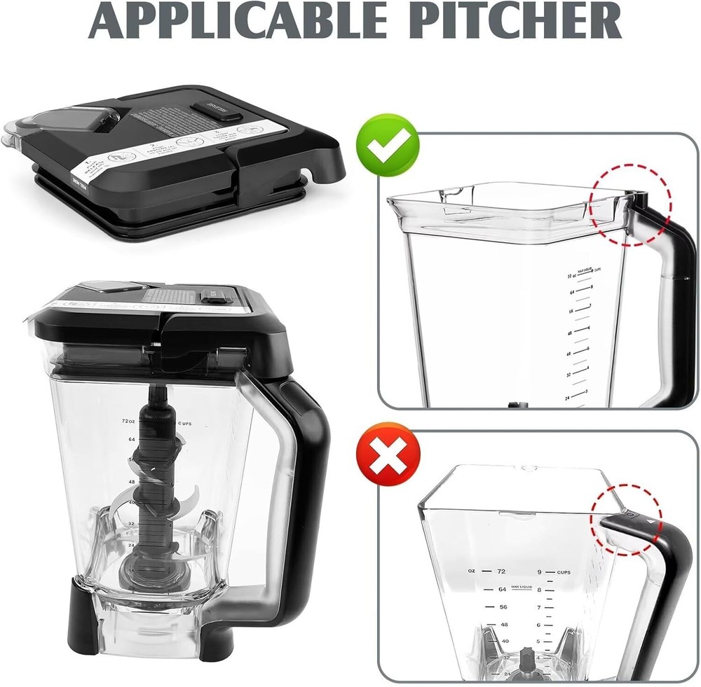 Lid Replacement for Ninja Blender 72 OZ Pitcher, Replacement Parts Top Locking L