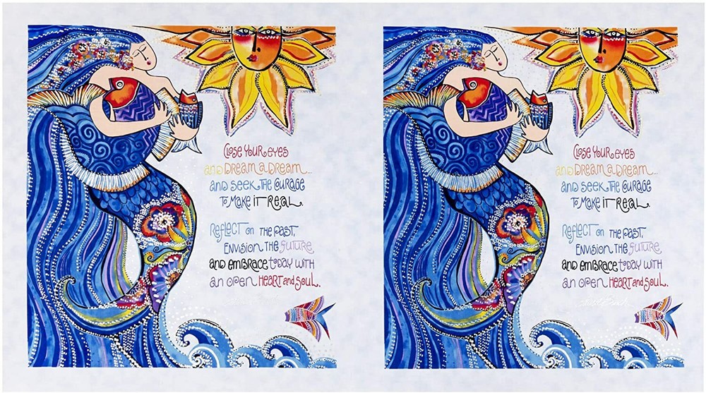 LAUREL BURCH-SEA GODDESS-PERIWINKLE - PANEL 24" X 44"