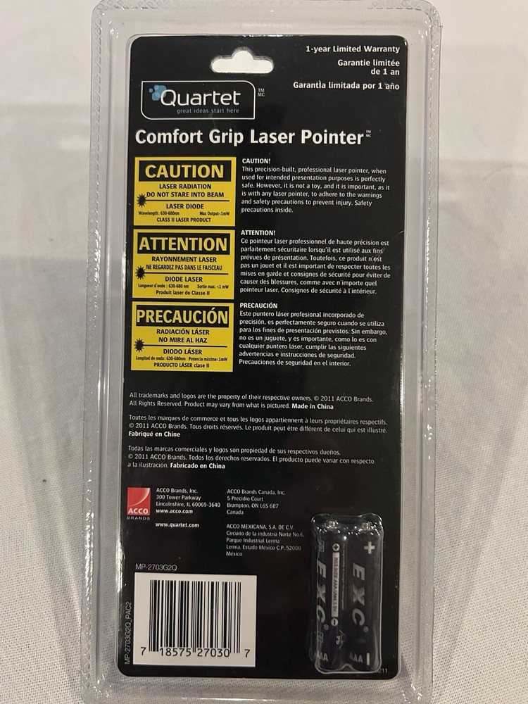 Quartet Comfort Grip Laser Pointer