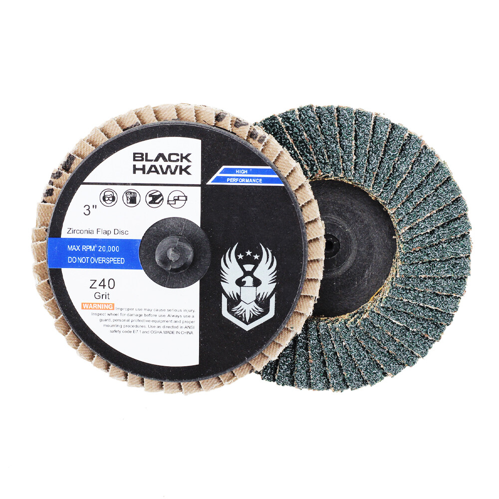 50 Pack - 3" Mini Flap Discs 40 Grit Quick Change Sanding Roloc Style Type R