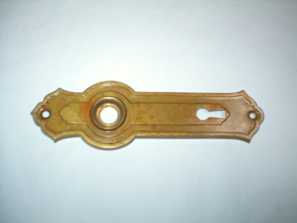 Antique Art Deco Era Solid Brass Door Plate