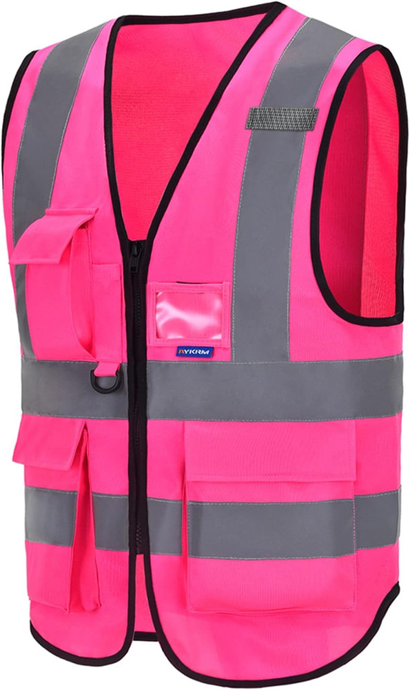 Women's Pink Reflective Safety Vest - Medium Size