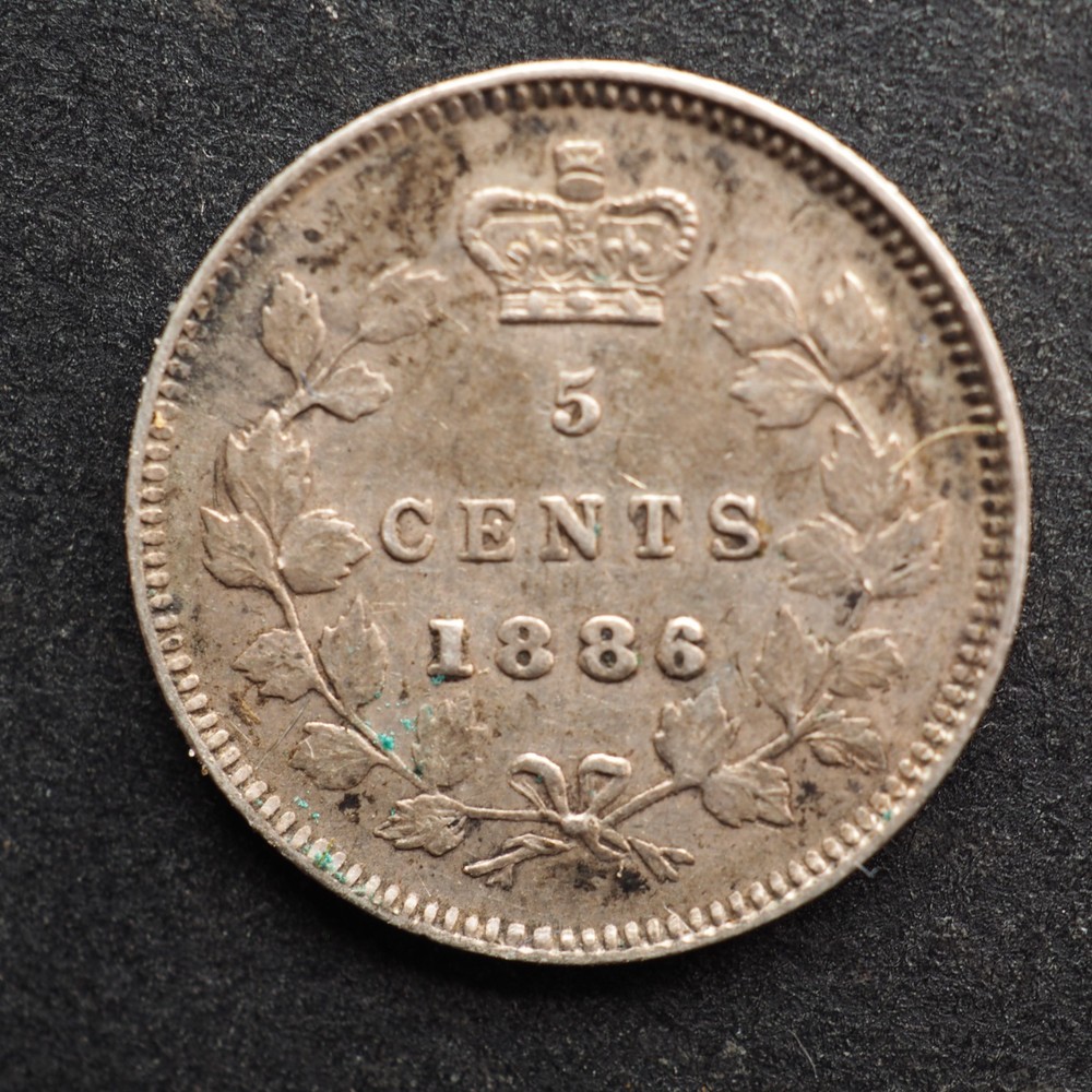 1886 CANADA 5 CENT SILVER**NICE** FREE SHIPPING! C1688