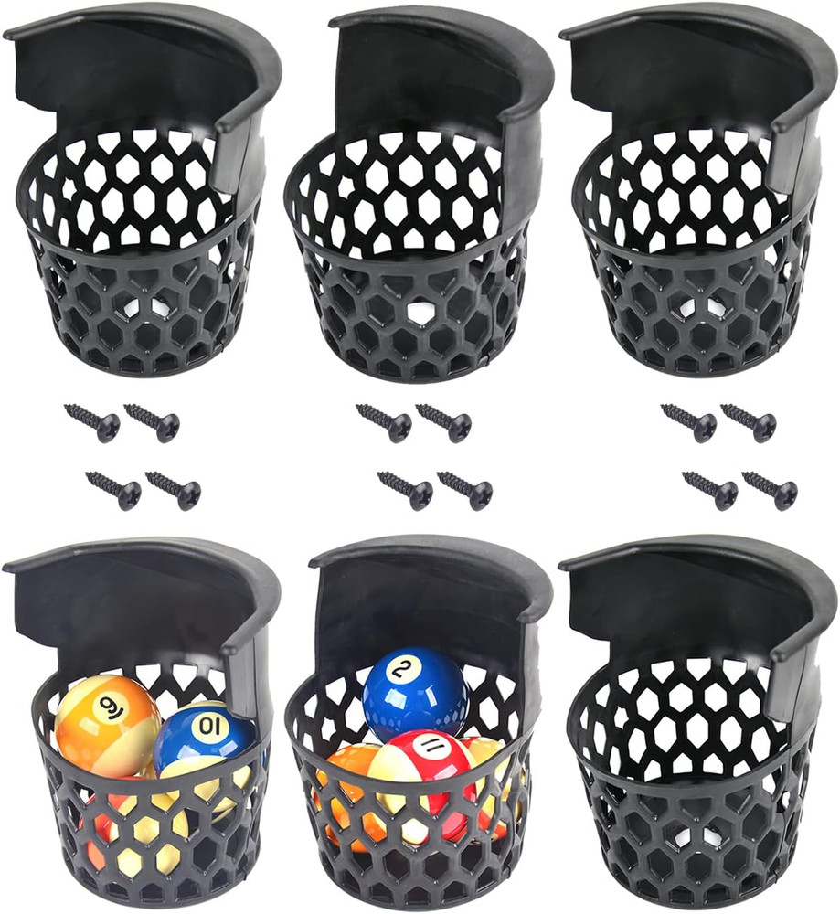 Pool Table Pockets Replacement Pockets for Billiard Table Set of 6 Plastic Web P