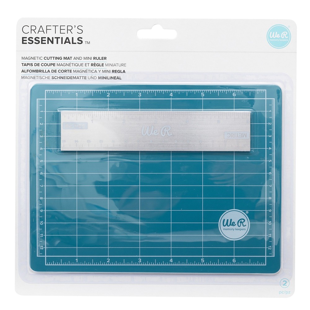 We R Memory Keepers 71092 Mini Magnetic Cutting Mat & Ruler Set-