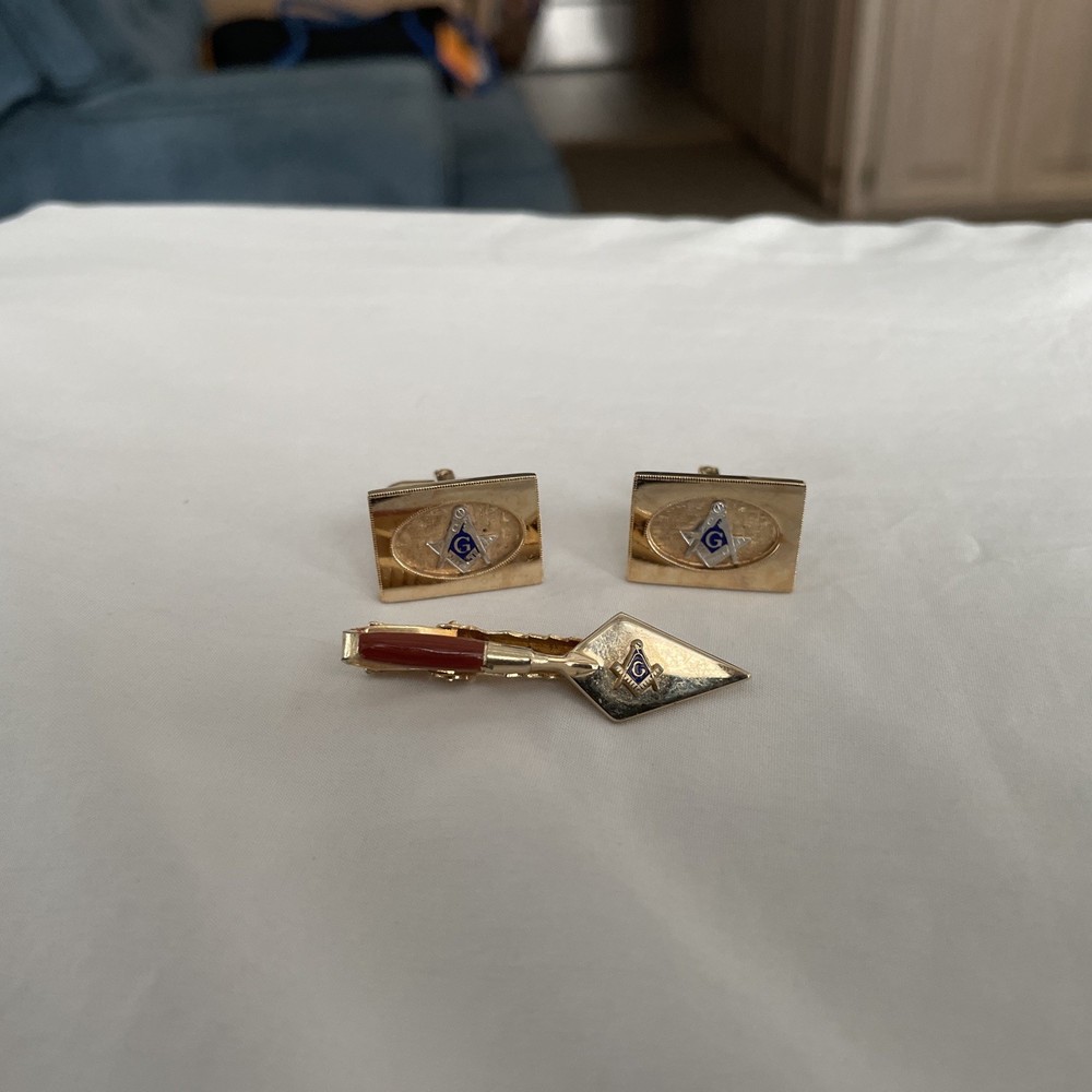 Masonic Free Mason Tie Bar & Cufflinks