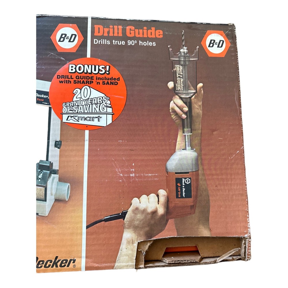 Vintage Black & Decker Sharp n Sand Drill Powered Belt Sander/Drill Guide Combo