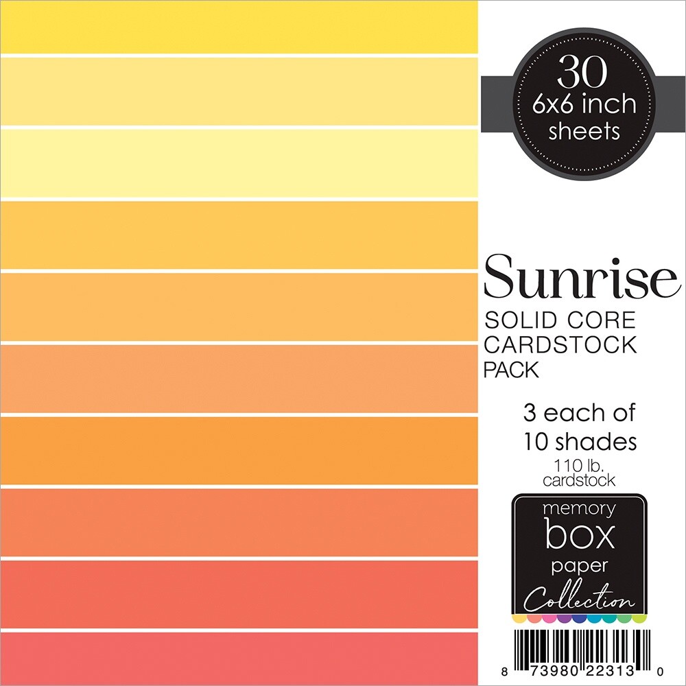 Memory Box Solid Core Cardstock 6"X6"-Sunrise
