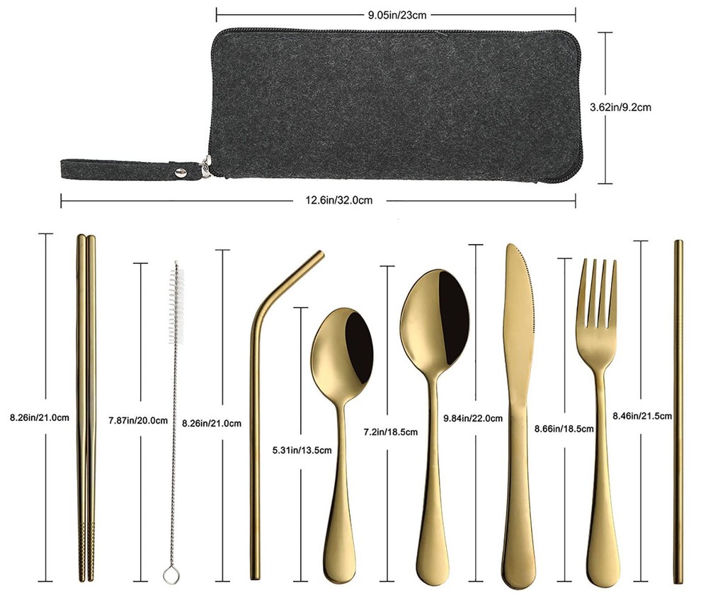 Camping Utensils Set Portable Travel Utensils with Case for Fixing Tableware ...