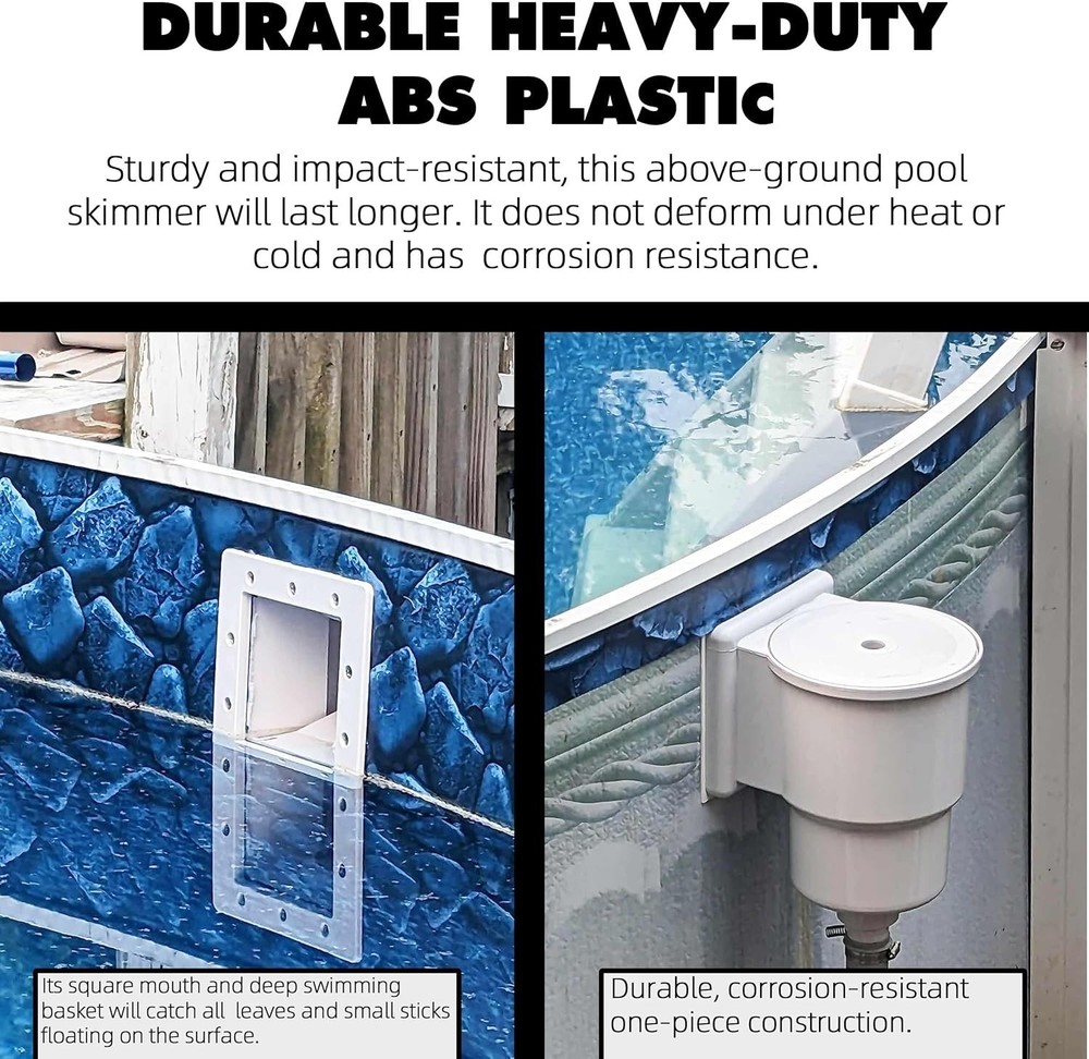Universal Above Ground Pool Skimmer with Complete Accessories & Easy Setup