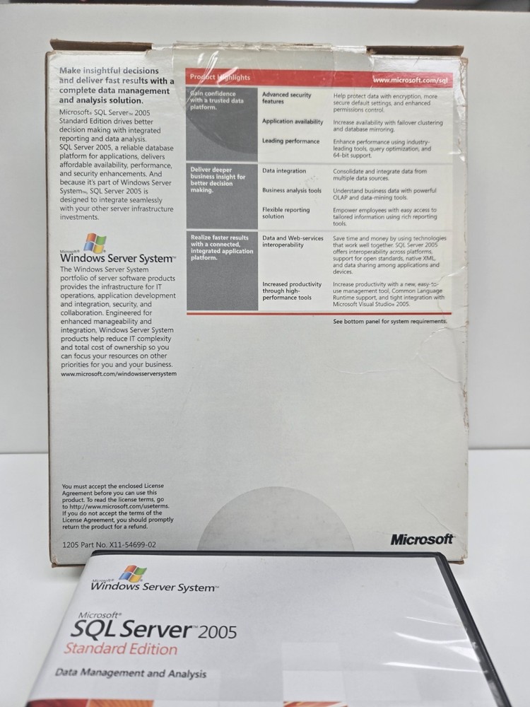 Microsoft SQL Server 2005 Standard Edition _ 5 Client _ 32-Bit X 86 _ Full Versi