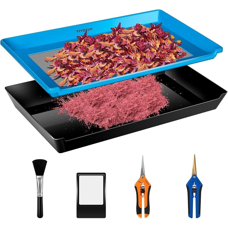 Large Mesh Trimming Tray Set W/ Scissors Harvest Bin Multi-Function Use